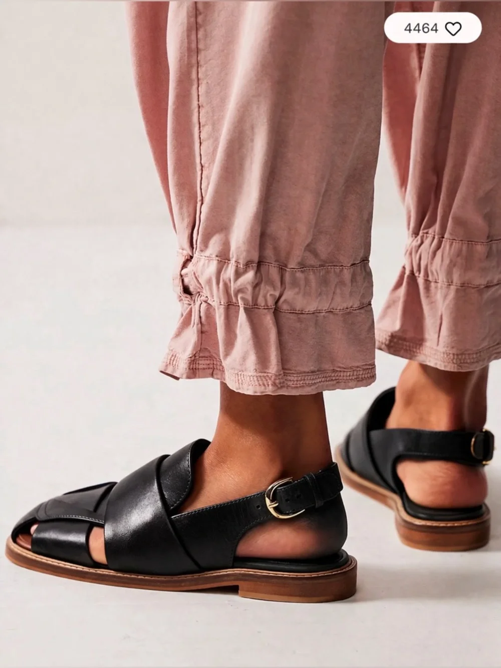 Free People Libby Square Toe Fisherman Slingback Sandals Black NWT - Picture 4 of 10